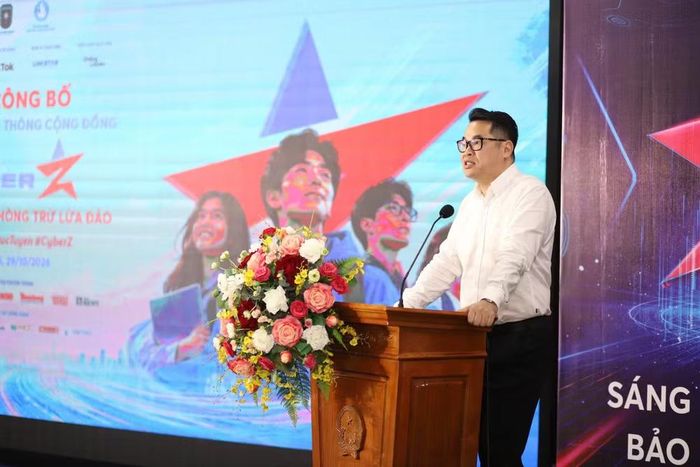 Ông Vũ Duy Hiền, Phó Tổng Thư ký kiêm Chánh Văn phòng Hiệp hội An ninh mạng quốc gia (NCA), đánh giá CyberZ là sáng kiến thể hiện tinh thần đổi mới, sáng tạo và trách nhiệm xã hội trong việc huy động thế hệ trẻ tham gia phòng, chống lừa đảo trực tuyến. (Ảnh: PV/Vietnam+)