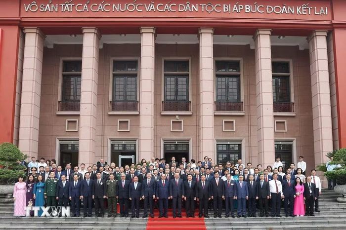Tổng Bí thư, Chủ tịch nước Tô Lâm và các đại biểu dự Lễ kỷ niệm. (Ảnh: Thống Nhất/TTXVN)