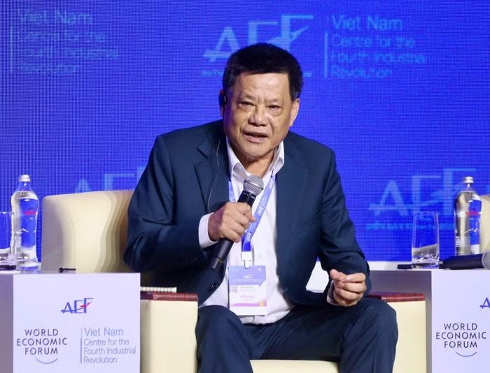 Tiến sĩ Trần Tấn Việt, Thành viên HĐQT Công ty CP Thành Thành Công - Biên Hòa (AgriS) - Chú tịch HĐQT Công ty TNHH Nghiên cứu Ứng dụng Mía đường Thành Thành Công (SRDC), Viện trưởng Viện Nghiên cứu Nông nghiệp Thành Thành Công tại sự kiện. (Ảnh: PV/Vietnam+)