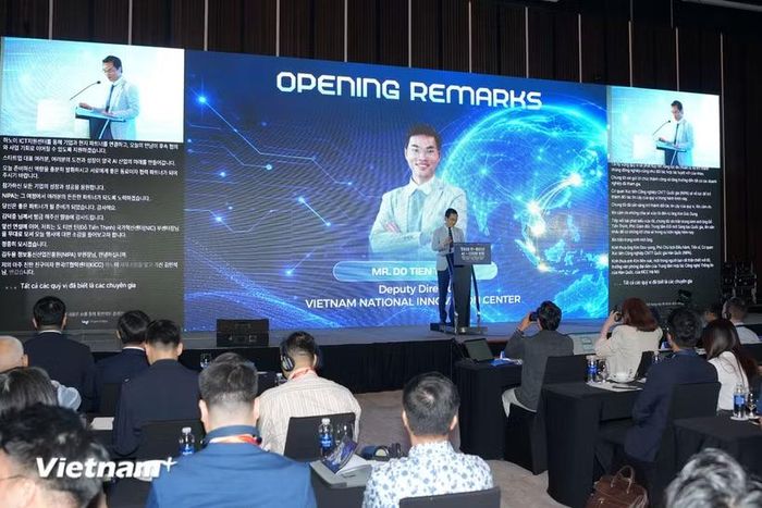 Chương trình Thuyết trình kêu gọi đầu tư (IR Pitching) trong khuôn khổ Diễn đàn AI và Công nghệ số Việt Nam-Hàn Quốc 2026. (Nguồn: Vietnam+)