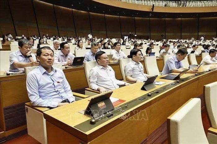 Đoàn đại biểu Quốc hội TP Đồng Nai dự phiên họp. Ảnh: Doãn Tấn/TTXVN
