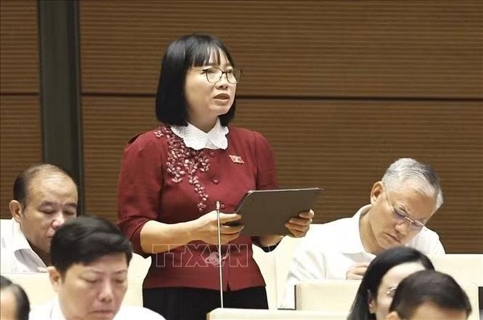 Đại biểu Quốc hội TP Hải Phòng Nguyễn Thị Việt Nga phát biểu. Ảnh: Doãn Tấn/TTXVN