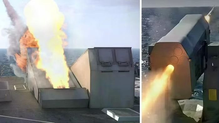 Bệ phóng tên lửa trên boong (trái) và RTX (phải). Ảnh: BAE Systems.