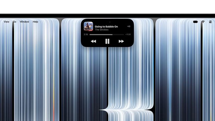 Dynamic Island trên MacBook Pro dùng để hiển thị thông báo và các hoạt động đang diễn ra. Ảnh: Apple.