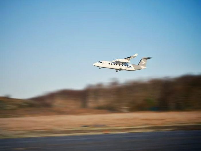 Chiếc X-1 của doanh nghiệp hàng không vũ trụ Thụy Điển Heart Aerospace bay thử. Ảnh: Heart Aerospace
