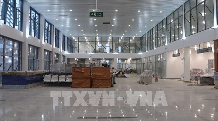 Nhà ga Cảng hàng không Cà Mau cơ bản hoàn thành. Ảnh: Tuấn Phi - TTXVN