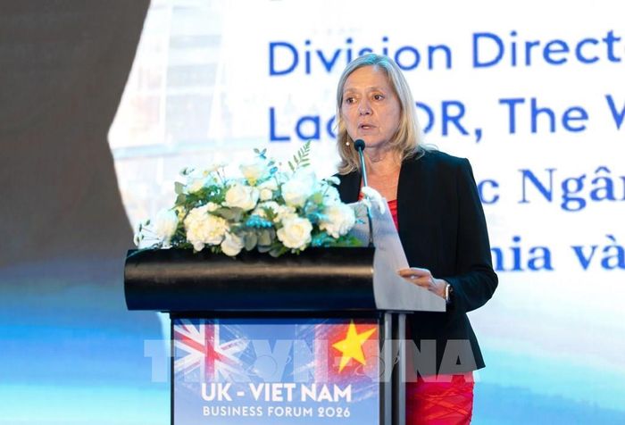 Bà Mariam J.Sherman, Giám đốc Ngân hàng Thế giới tại Việt Nam, Campuchia và Lào chia sẻ tại Diễn đàn. Ảnh: Hứa Chung - TTXVN 