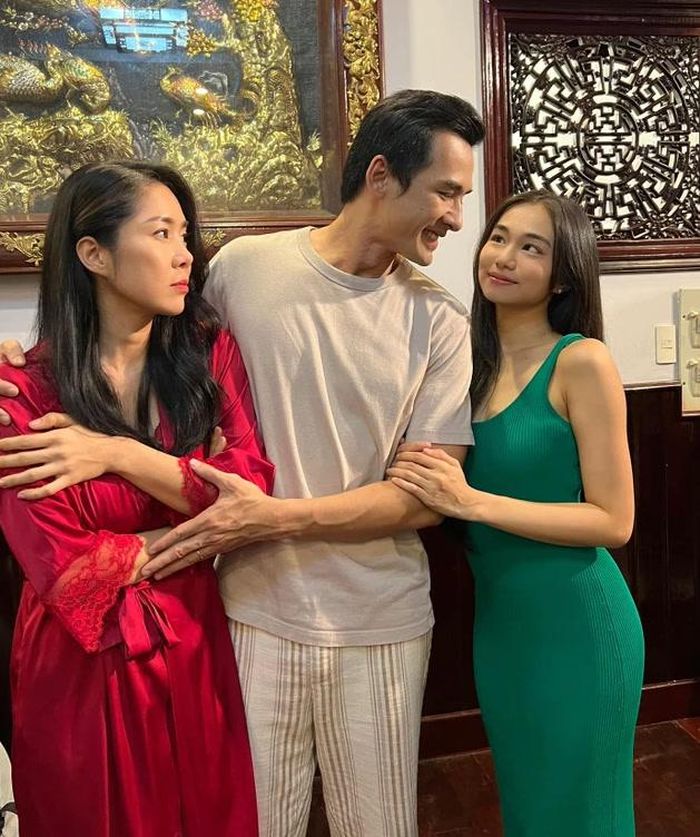 Chuyện tình tay ba gây ức chế giữa Ngân Hòa, Lương Thế Thành và Lê Phương trong Bóng Ma Hạnh Phúc.
