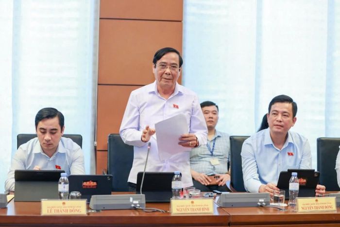 Đại biểu Quốc hội Nguyễn Thanh Bình, Đoàn ĐBQH tỉnh Hà Tĩnh, Chủ tịch Hội Người cao tuổi Việt Nam, phát biểu
