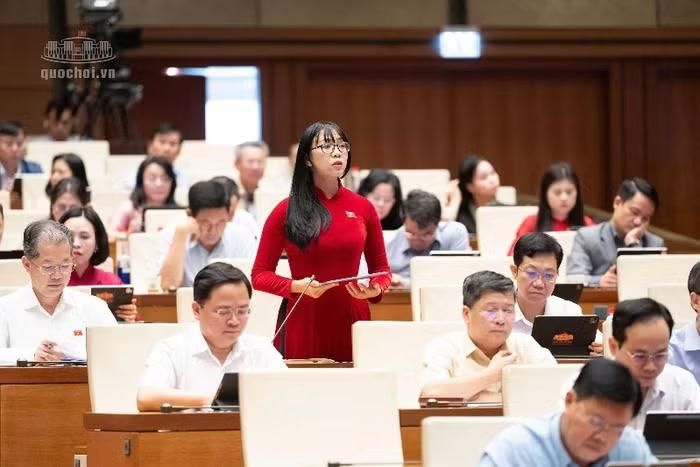 Đại biểu Trịnh Thị Tú Anh, Đoàn đại biểu Quốc hội tỉnh Lâm Đồng phát biểu
