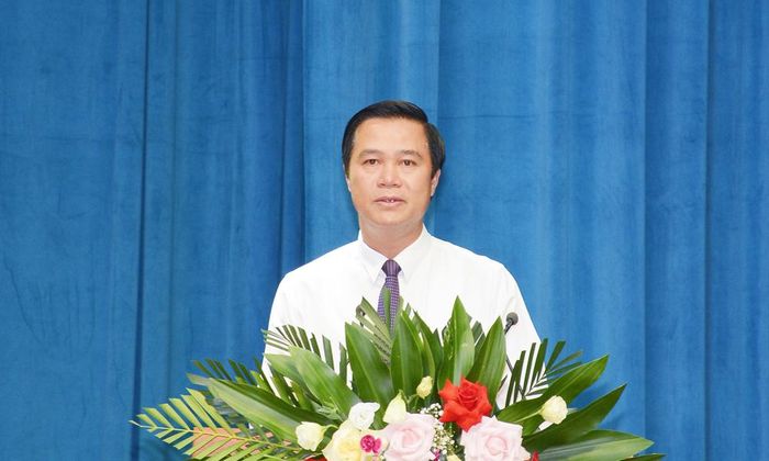  Đồng chí Lê Xuân Lợi phát biểu tại hội nghị. 