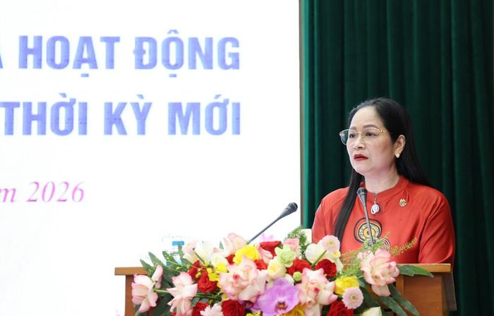  Đồng chí Vũ Thị Hà, Phó Chánh Văn phòng Hội Nhà báo Việt Nam phát biểu tại hội thảo.  