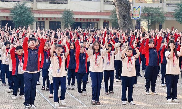  Giờ Giáo dục thể chất của học sinh Trường Trung học cơ sở Từ Sơn (phường Đồng Nguyên). 