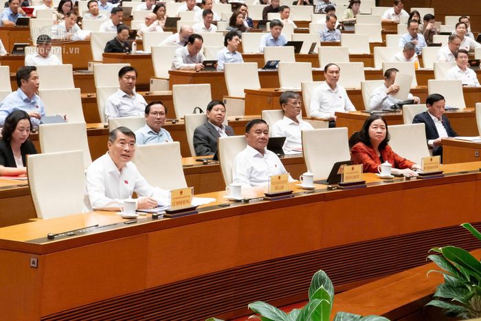 Thủ tướng Chính phủ Lê Minh Hưng và các ĐBQH tham dự phiên họp.