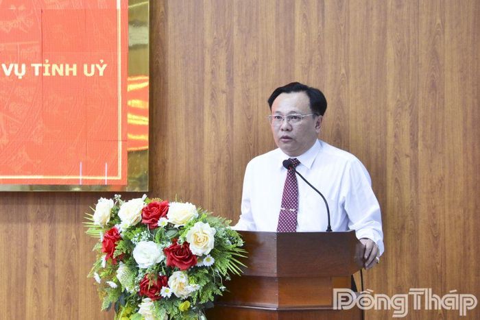 Đồng chí Phạm Nguyễn Hoàng Vũ, Bí thư Đảng ủy phường Sơn Qui, phát biểu nhận nhiệm vụ.