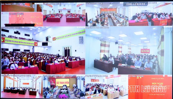 Hội nghị được kết nối trực tuyến từ tỉnh đến cơ sở. 