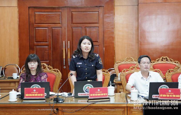 Lãnh đạo Chi cục Hải quan khu vực VI báo cáo một số nội dung liên quan tại phiên họp