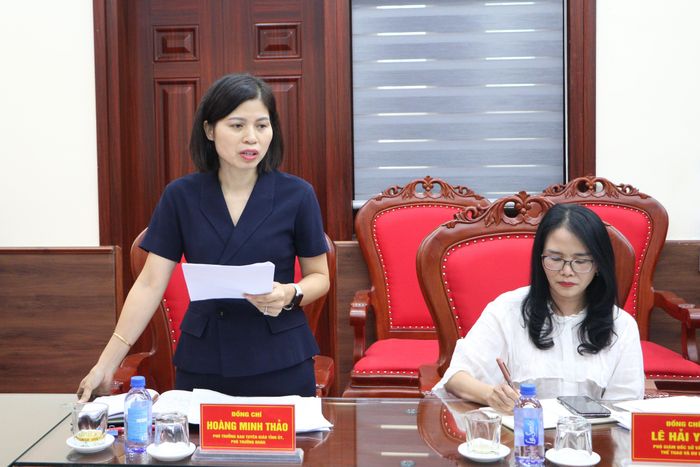 Lãnh đạo Ban Tuyên giáo Tỉnh ủy phát biểu tại buổi làm việc