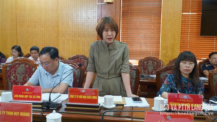Lãnh đạo Công ty Cổ phần Hữu Nghị Xuân Cương nêu ý kiến tại cuộc họp