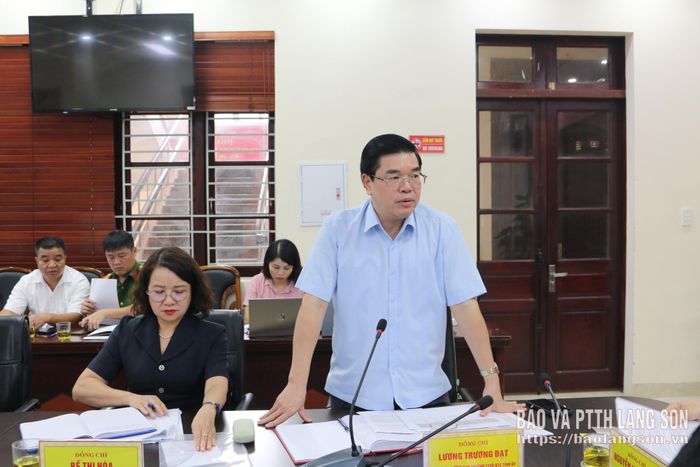 Lãnh đạo Ban Tổ chức Tỉnh ủy phát biểu tại buổi làm việc