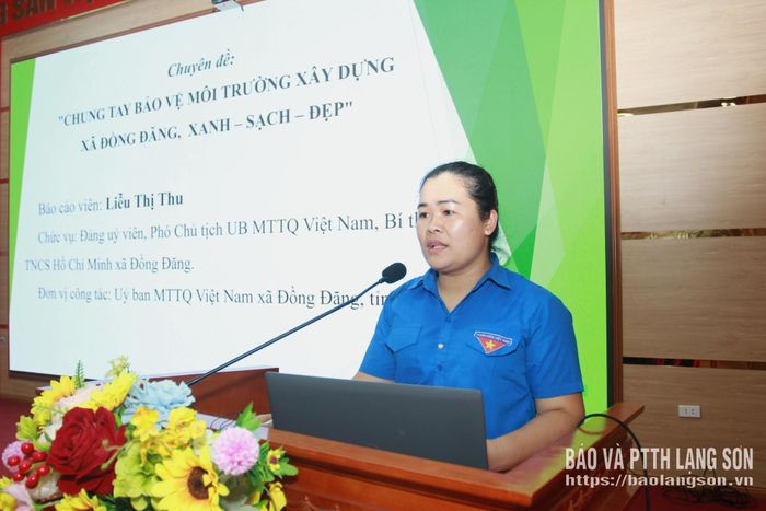 Bí thư Đoàn xã Đồng Đăng trao đổi chuyên đề chung tay bảo vệ môi trường xây dựng xã Đồng Đăng xanh - sạch - đẹp