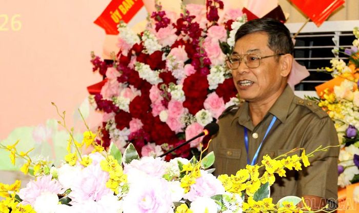 Tiến sĩ Nguyễn Xuân Ngọc - Ủy viên Ban Thường vụ Trung ương Hội, Trưởng Ban kiểm tra Hội Khoa học Lịch sử Việt Nam phát biểu tại Đại hội.