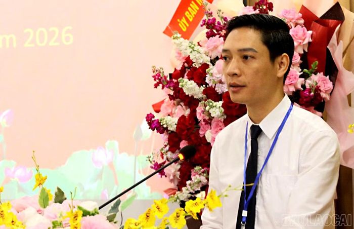Đồng chí Nguyễn Ngọc Linh - Phó Chủ tịch Ủy ban MTTQ Việt Nam tỉnh phát biểu chỉ đạo Đại hội.