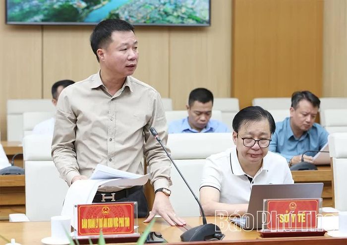 Lãnh đạo Ban Quản lý dự án khu vực Phú Thọ báo cáo tiến độ giải ngân các nguồn vốn.