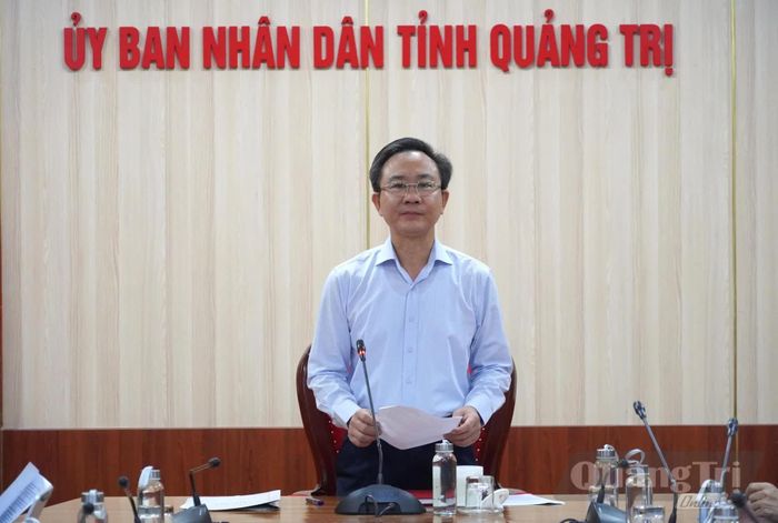 Đồng chí Hoàng Xuân Tân, Phó Chủ tịch UBND tỉnh phát biểu kết luận tại cuộc họp - Ảnh: H.L