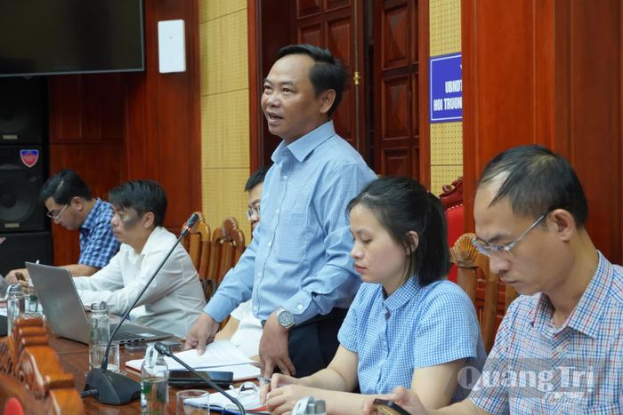 Đại diện lãnh đạo các sở, ngành, đơn vị, địa phương phát biểu tại cuộc họp - Ảnh: H.L