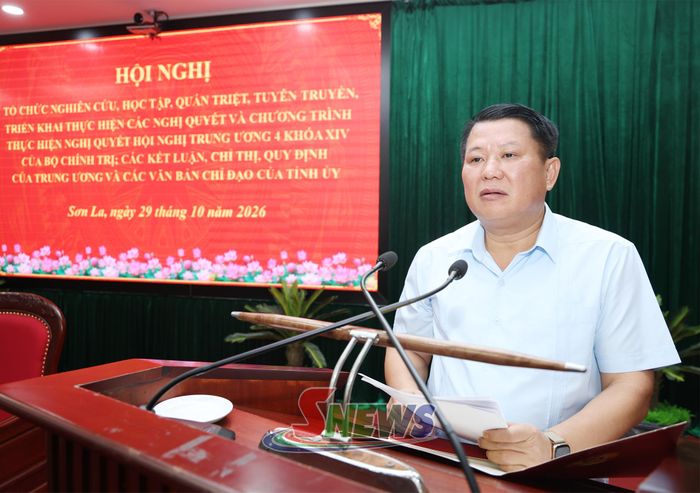 Đồng chí Phó Bí thư Thường trực Tỉnh ủy, Chủ tịch HĐND tỉnh, phát biểu tại hội nghị.