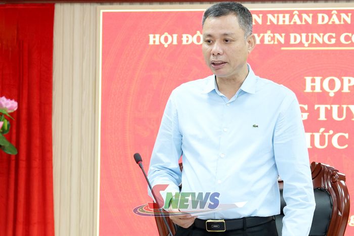Đồng chí Nguyễn Thành Công phát biểu chỉ đạo tại cuộc họp.