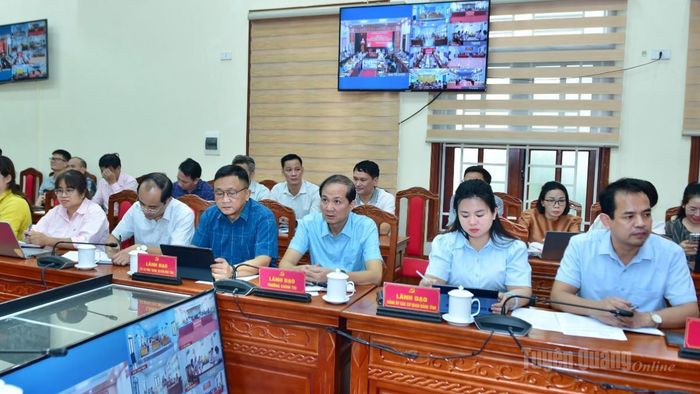 Các đại biểu dự hội nghị tại điểm cầu tỉnh.