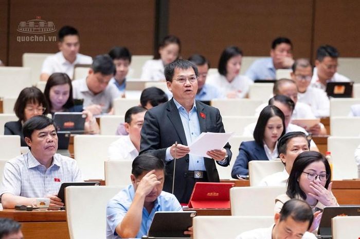 Đại biểu Dương Khắc Mai (Đoàn Lâm Đồng) phát biểu. (Ảnh: Media Quốc hội).