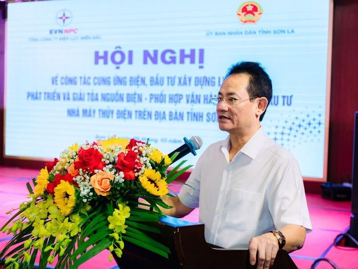 Tổng Giám đốc EVNNPC Nguyễn Đức Thiện phát biểu khai mạc Hội nghị. Ảnh NPC