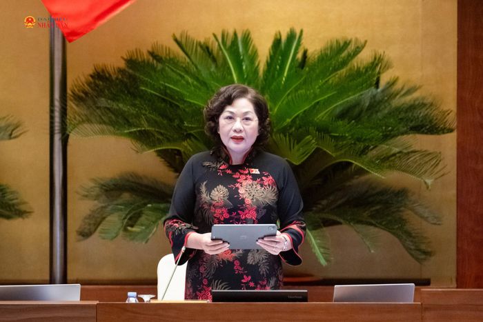 Phó Chủ tịch Quốc hội Nguyễn Thị Hồng điều hành nội dung phiên họp. Ảnh: Phạm Thắng