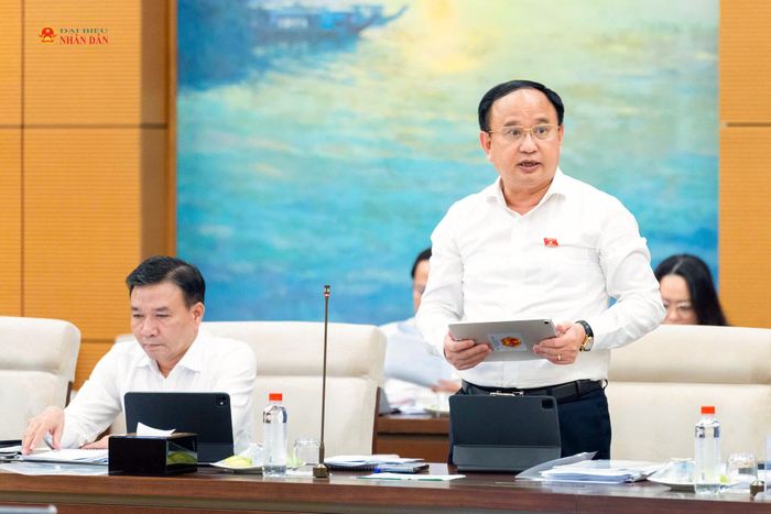 Phó Chủ nhiệm Ủy ban Quốc phòng, An ninh và Đối ngoại, Trung tướng Trần Đức Thuận phát biểu