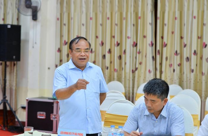 Chủ tịch Liên minh HTX thành phố Hải Phòng Ngô Ngọc Khánh phát biểu tại Hội nghị.