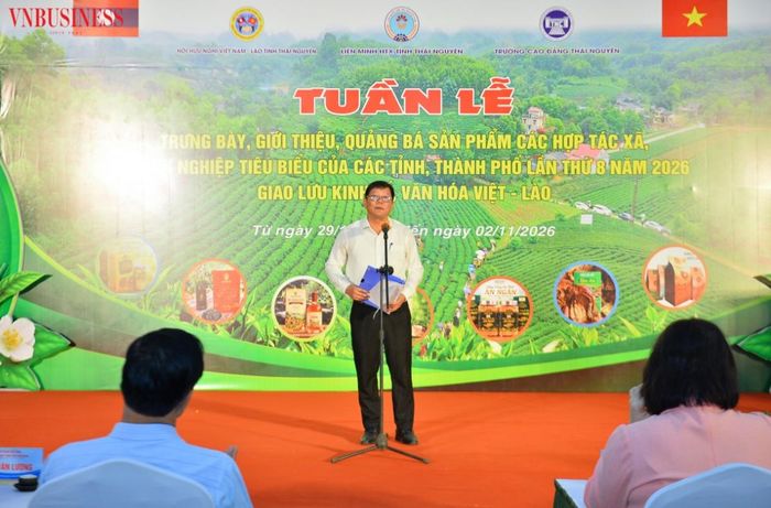 Chủ tịch Liên minh HTX tỉnh Thái Nguyên Nguyễn Văn Dũng phát biểu khai mạc.