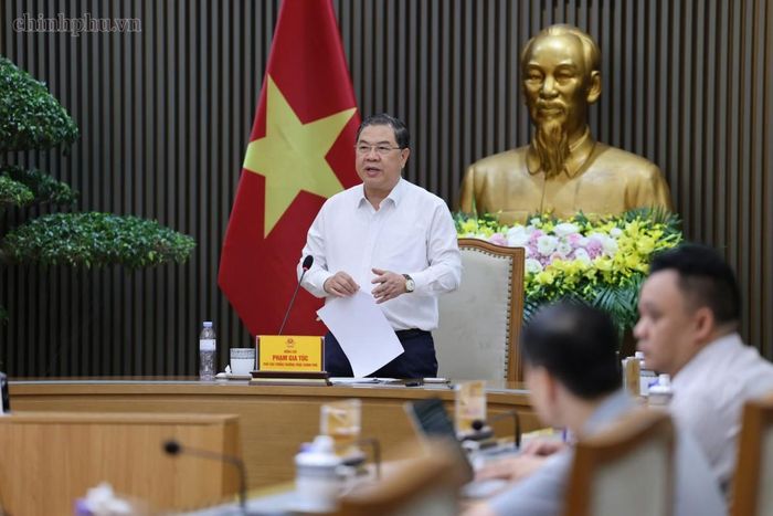 Phó Thủ tướng Thường trực Phạm Gia Túc phát biểu kết luận cuộc họp về kết nối giao thông với Cảng hàng không quốc tế Gia Bình. Ảnh: chinhphu.vn