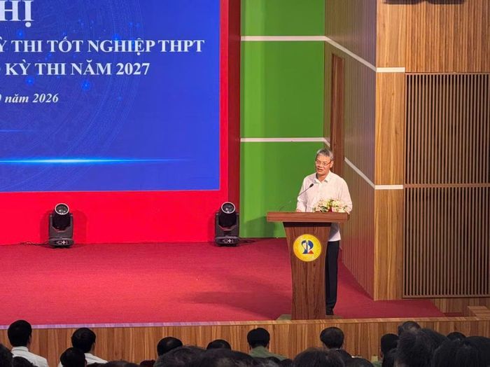Đại tá Nguyễn Anh Tuấn, Phó cục trưởng Cục An ninh chính trị nội bộ (Bộ Công an) phát biểu về công tác phối hợp đảm bảo an ninh, an toàn cho Kỳ thi tốt nghiệp THPT.