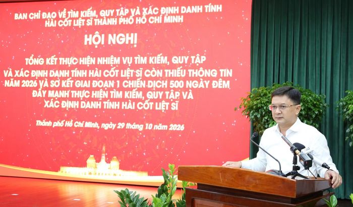 Đồng chí Nguyễn Mạnh Cường, Phó Chủ tịch UBND TP Hồ Chí Minh, Trưởng BCĐ 515 TP phát biểu tại hội nghị.
