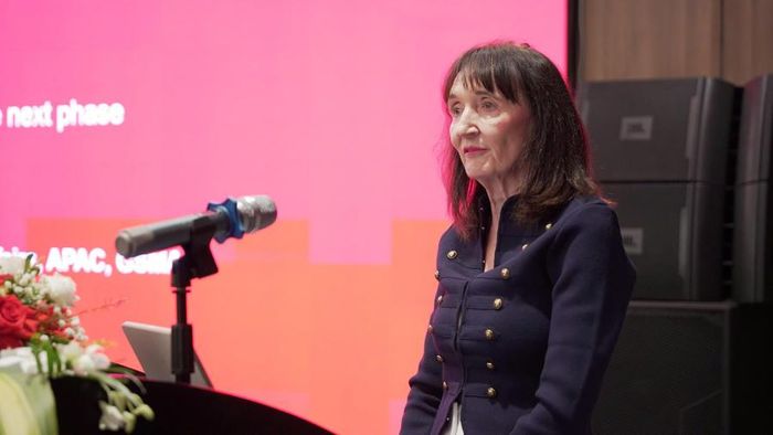 Bà Jeanette Whyte, Trưởng bộ phận Chính sách công và Đối ngoại khu vực châu Á - Thái Bình Dương, GSMA. (Ảnh: MST)