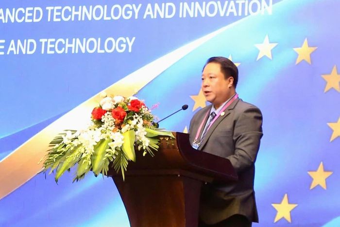 Ông Nguyễn Đắc Bình Minh, Phó Viện trưởng Viện đổi mới sáng tạo Quốc gia phát biểu tại diễn đàn. (Ảnh: Bộ Khoa học và Công nghệ)