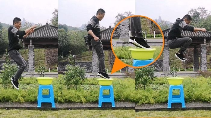 Trương Thành Cường biểu diễn tuyệt kỹ “chuồn chuồn chấm nước”
