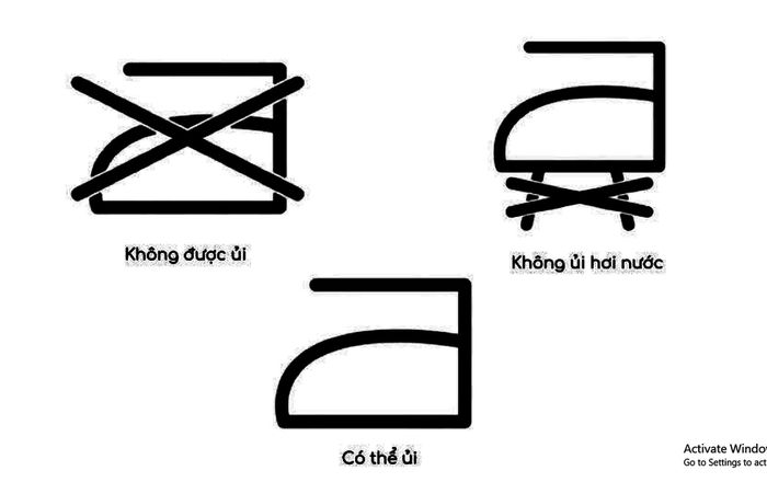Ký hiệu hướng dẫn ủi/là quần áo. (Nguồn: Goni)