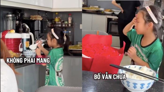 Dân mạng bảo trẻ con cũng biết chăm sóc bố mẹ theo cách riêng của mình. (Ảnh chụp màn hình)