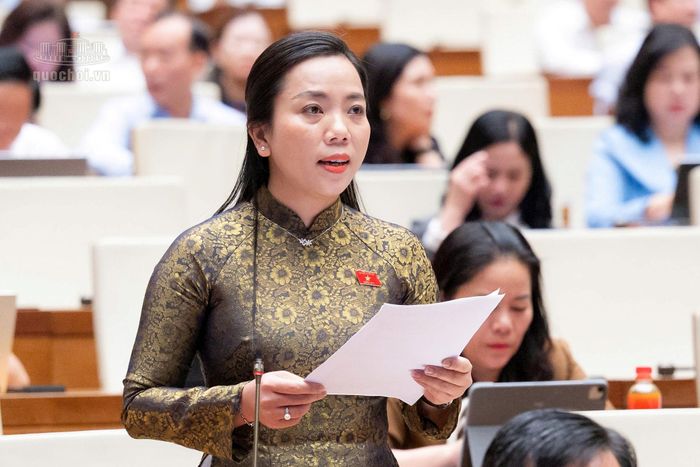 Đại biểu Triệu Thị Ngọc Diễm (Đoàn Cần Thơ) thảo luận. Ảnh: media.quochoi.vn