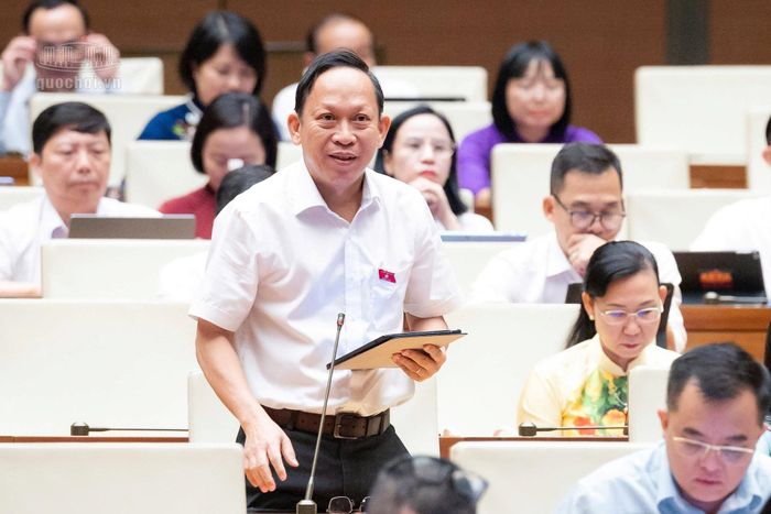 Đại biểu Nguyễn Đình Xuân (Đoàn Tây Ninh) phát biểu thảo luận. Ảnh: quochoi.vn