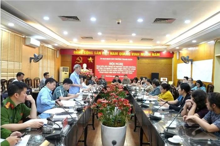 Chủ tịch UBND phường Thanh Xuân chủ trì cuộc họp trao đổi, đối thoại với nhân dân về phương án bồi thường, hỗ trợ giải phóng mặt bằng đường Vành đai 2,5